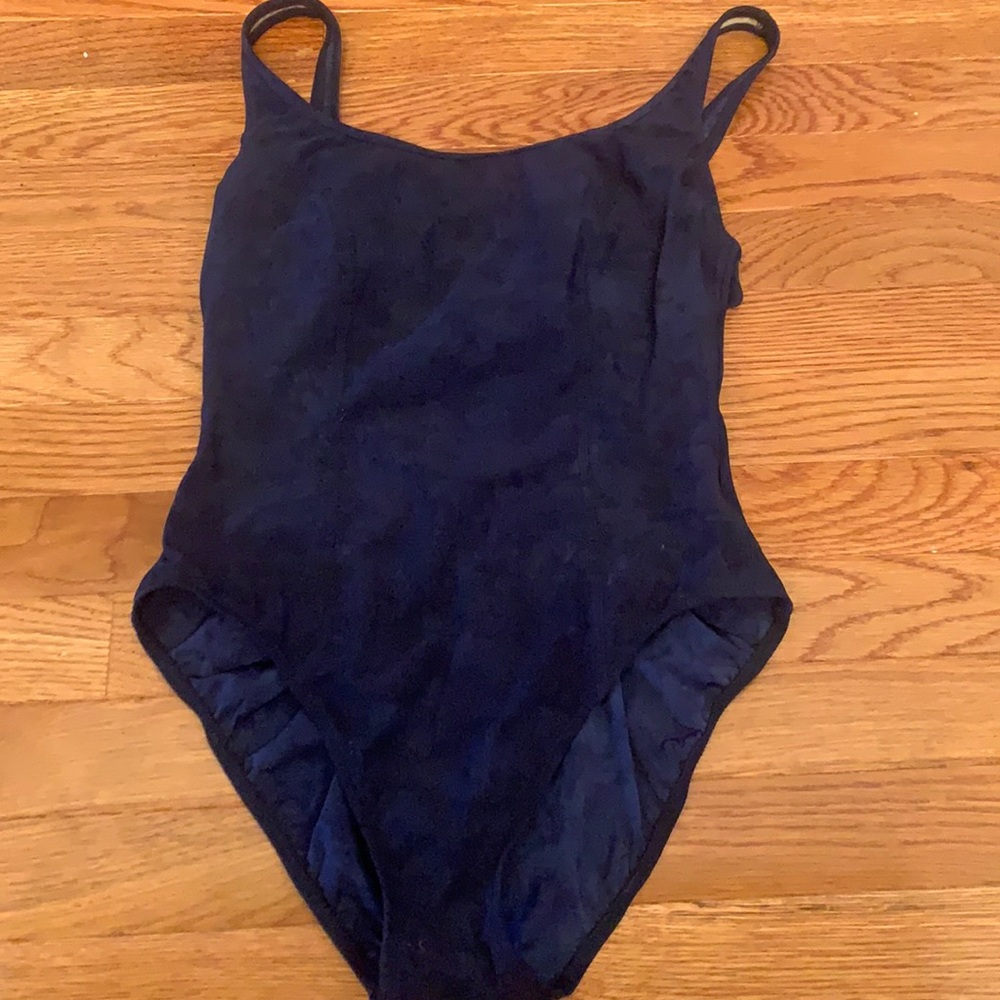 Gottex one piece swimsuit navy/ black 12 NWOT